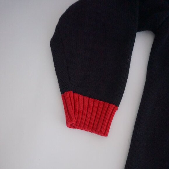 Vintage Storybook Black Knit Hats Mittens Gloves Novelty Cardigan Sweater XL - Picture 8 of 12